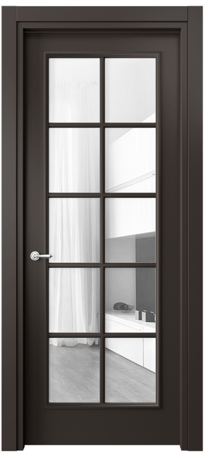 Межкомнатная дверь Париж 8102 Матовый антрацит Прозрачное стекло Цена 80199 ₽| Volhovec