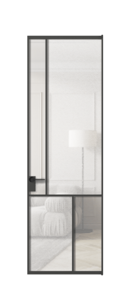 Межкомнатная дверь Мозаик АЛПЛ041.20 Графитовый Рифлёное стекло "Дюна", триплекс, 6 мм + Фактурное стекло "Лёд", триплекс Цена 191470 ₽ | Volhovec