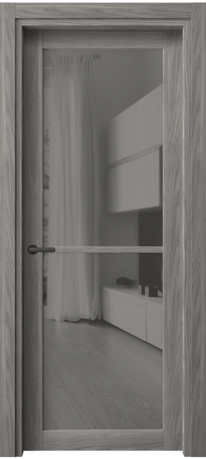 Межкомнатная дверь Нео 2108 Имбирный ясень Двустороннее серое зеркало, триплекс Цена 0 ₽ | Volhovec