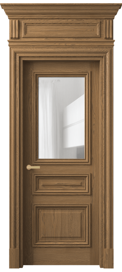 Межкомнатная дверь Антик 7304 Дуб мускатный матовый Рифлёное стекло "Дюна", триплекс Цена 277289 ₽ | Volhovec
