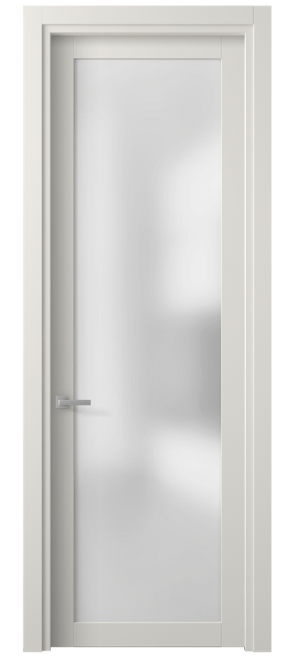 Межкомнатная дверь Планум 2102 ПЭТ белоснежный Сатинированное стекло Цена 32899 ₽ | Volhovec