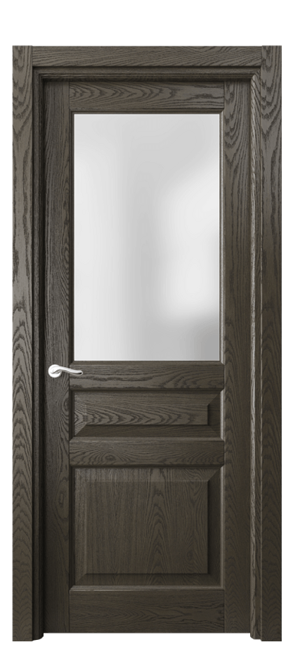 Межкомнатная дверь Лигнум 0710 Дуб серый брашированный Сатинированное стекло Цена 154399 ₽ | Volhovec