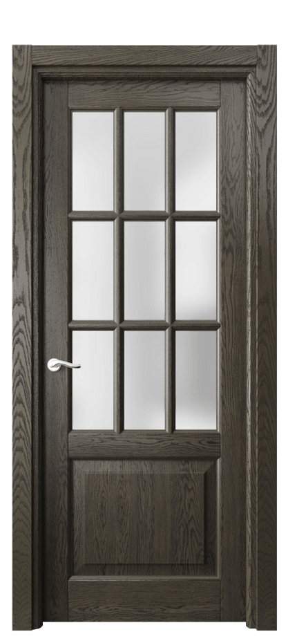 Межкомнатная дверь Лигнум 0748 Дуб серый брашированный Сатинированное стекло Цена 178899 ₽ | Volhovec