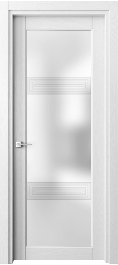 Межкомнатная дверь Эго 6112 Дуб белоснежный Сатинированное стекло "3Д" Цена 126399 ₽ | Volhovec