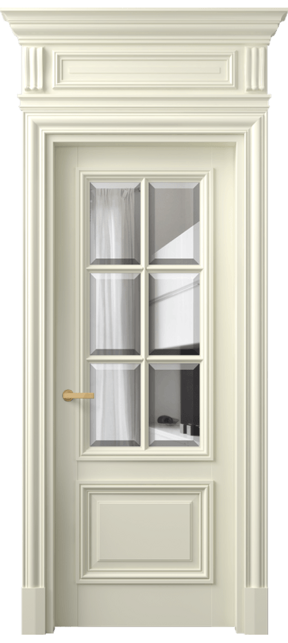 Межкомнатная дверь Антик 7312 Матовый молочно-белый Прозрачное стекло с фацетом Цена 187359 ₽ | Volhovec