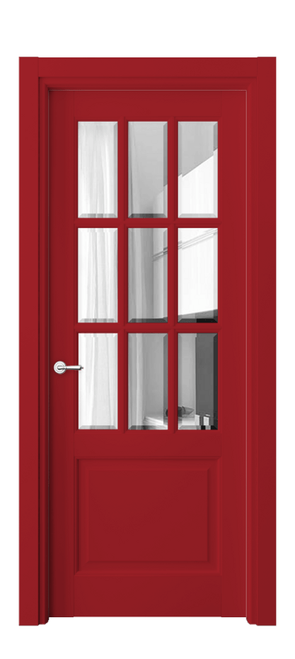 Межкомнатная дверь Тоскана Грильято 6312 Матовый белоснежный Прозрачное стекло с фацетом Цена 151499 ₽ | Volhovec