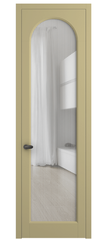 Межкомнатная дверь Палаццо 6804 Матовый белоснежный Рифлёное стекло "Мору", триплекс Цена 138699 ₽ | Volhovec