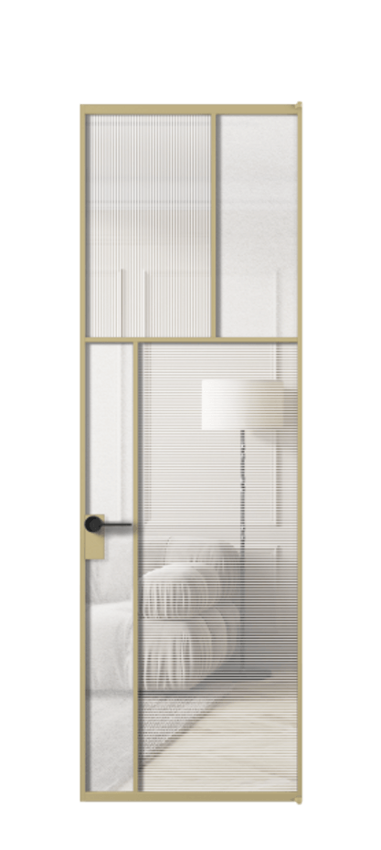 Межкомнатная дверь Мозаик АЛПЛ041.22 Золотой Рифлёное стекло "Дюна", триплекс, 6 мм + Фактурное стекло "Лёд", триплекс Цена 191470 ₽ | Volhovec