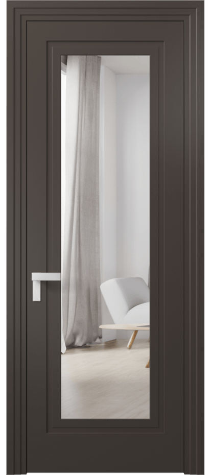 Межкомнатная дверь Рокка 8303 Матовый антрацит Двустороннее зеркало, триплекс Цена 85599 ₽ | Volhovec