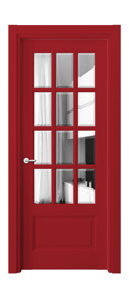 Межкомнатная дверь Тоскана Грильято 6313 Матовый белоснежный Двустороннее зеркало с фацетом, триплекс Цена 153499 ₽ | Volhovec