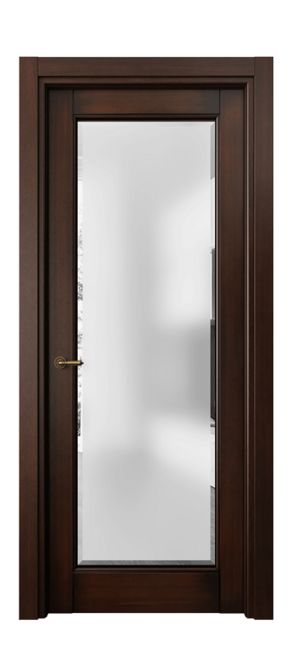 Межкомнатная дверь Тоскана Ромбо 6300 Бук тёмный с патиной Сатинированное стекло с фацетом Цена 112199 ₽ | Volhovec