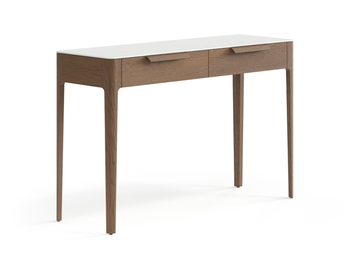 Мебель Консоль Пьега 2 ящика. Цвет Дуб туманный матовый. Материал Массив дуба матовый. Коллекция Консоль Пьега 2 ящика. Картинка.