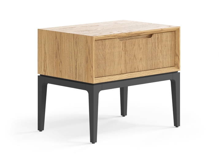 Мебель Тумба прикроватная Вельвет 1 ящик. Цвет Дуб пшеничный матовый. Материал Массив дуба матовый. Коллекция Тумба прикроватная Вельвет 1 ящик. Картинка.