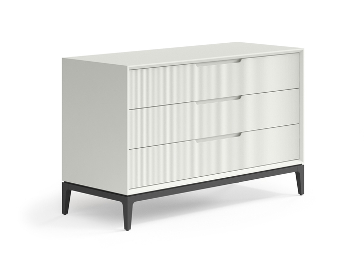 Мебель Комод Пьега 3 ящика. Цвет Матовый жемчужный. Материал Гладкая эмаль. Коллекция Комод Пьега 3 ящика. Картинка.