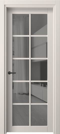 Дверь межкомнатная 2106 ПЭТБ ЗЕР СЕР. Цвет ПЭТ тёплый-белый. Материал ПЭТ. Коллекция Нео. Картинка.