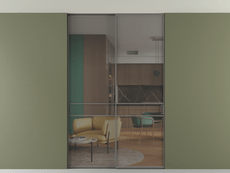 Перегородка Формато внутри проёма скрытое крепление в потолок 2 створки